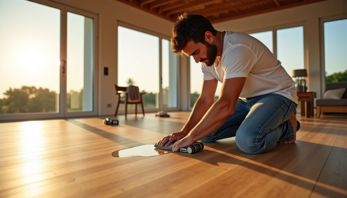 Rénovation élégante : ponçage et teinte sur un parquet en chêne massif dans une villa du Cap Ferret Rénovation élégante : ponçage et teinte sur un parquet en chêne massif dans une villa du Cap Ferret